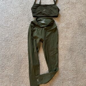 SET Active Olive Leggings and Bra Set
